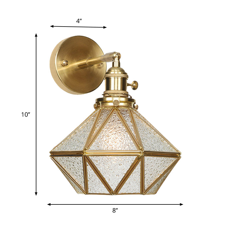 Taavita Geometric/Globe/Pentagram Wall Lamp Contemporary Prismatic Glass 1 Light - Brass - Wall Mount Fixture