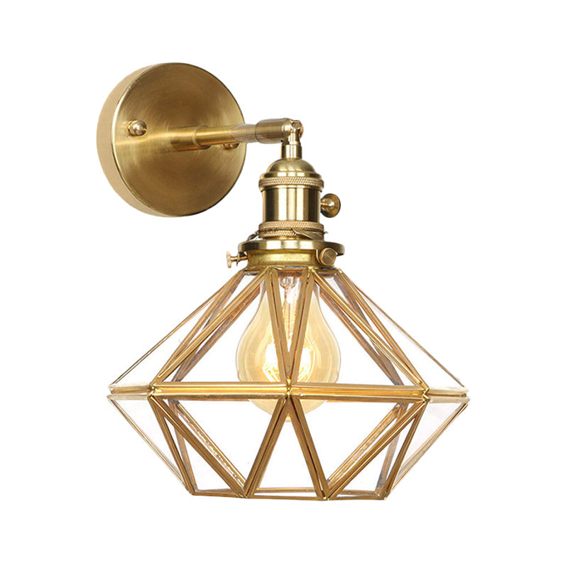 Taavita Geometric/Globe/Pentagram Wall Lamp Contemporary Prismatic Glass 1 Light - Brass - Wall Mount Fixture