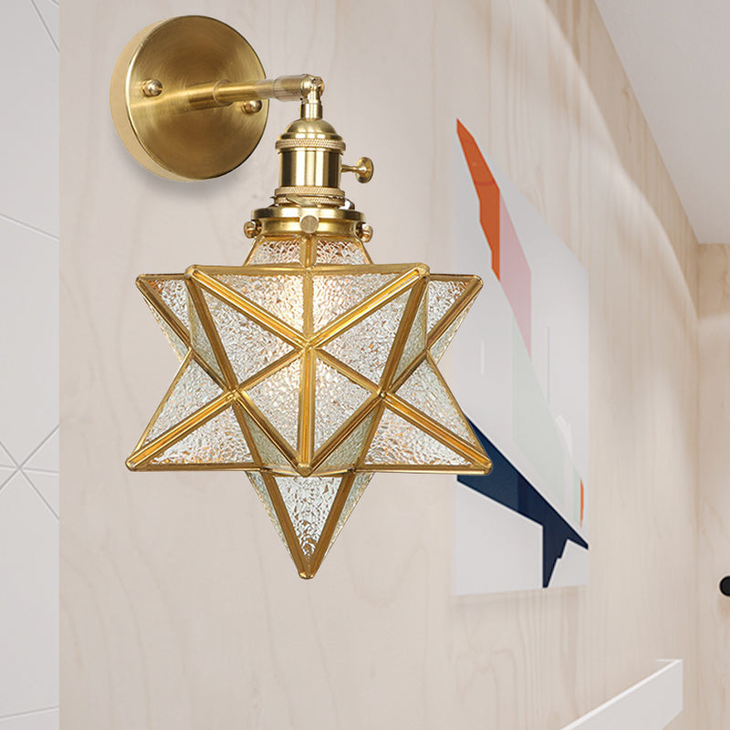 Taavita Geometric/Globe/Pentagram Wall Lamp Contemporary Prismatic Glass 1 Light - Brass - Wall Mount Fixture