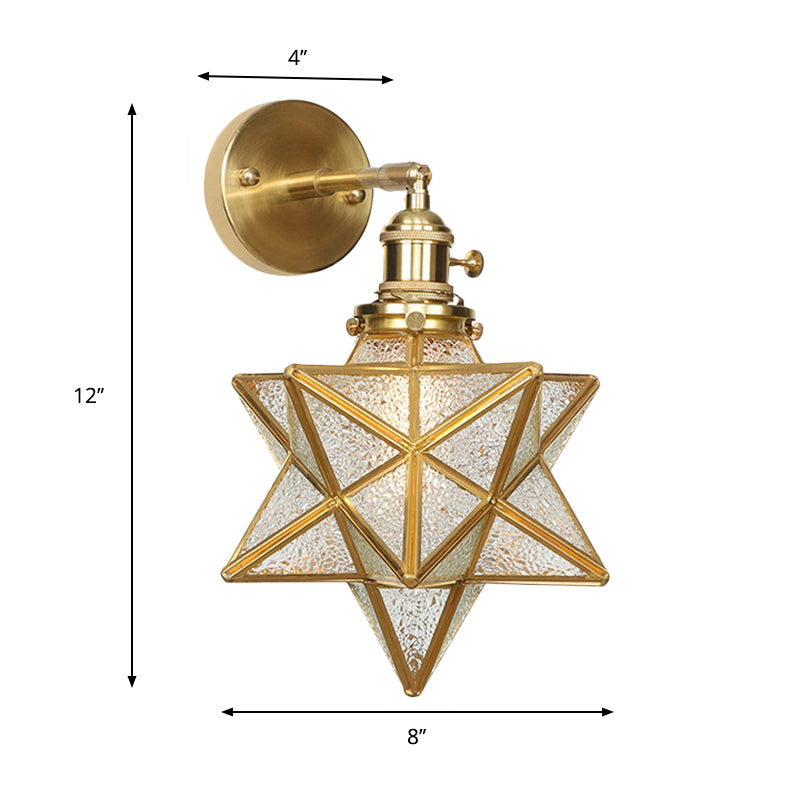 Taavita Geometric/Globe/Pentagram Wall Lamp Contemporary Prismatic Glass 1 Light - Brass - Wall Mount Fixture