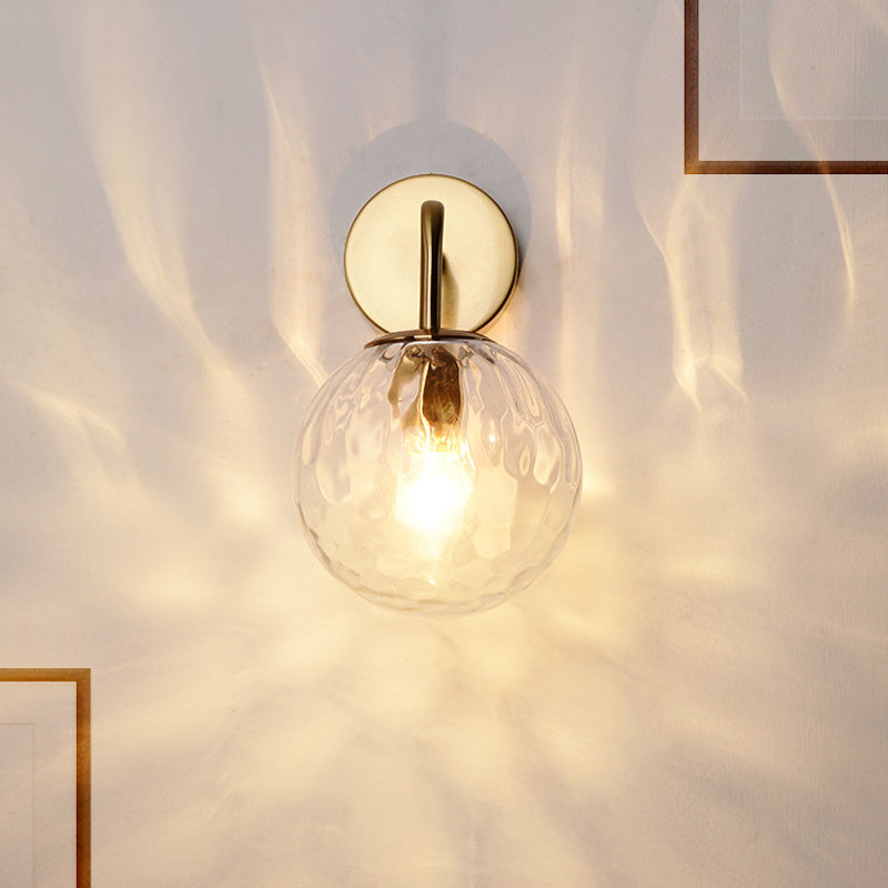 Taavita Glass Ball Wall Lamp Minimalist 1 Bright Golden Wall Light with Arm – Modern LED Lamp, 220V-240V and 110V-120V