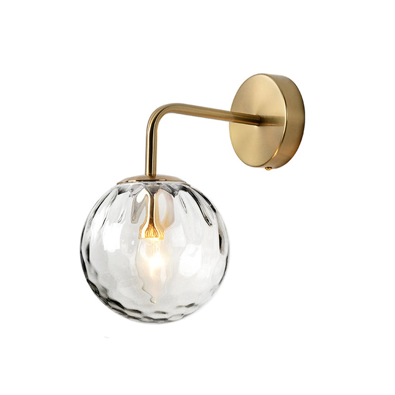 Taavita Glass Ball Wall Lamp Minimalist 1 Bright Golden Wall Light with Arm – Modern LED Lamp, 220V-240V and 110V-120V