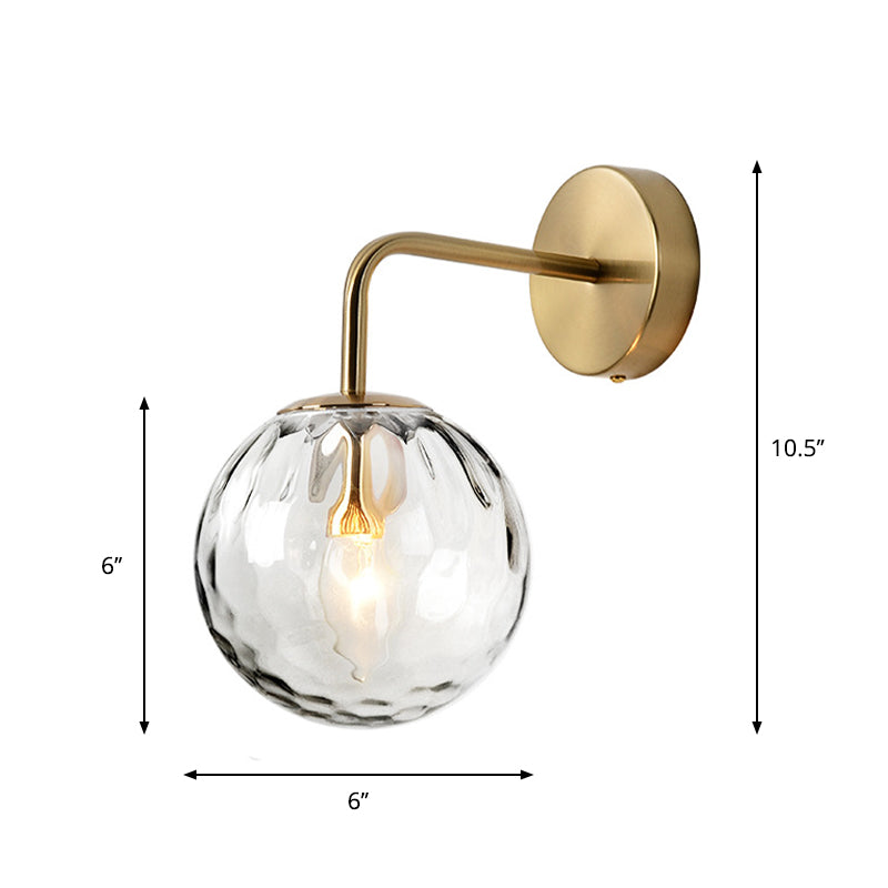 Taavita Glass Ball Wall Lamp Minimalist 1 Bright Golden Wall Light with Arm – Modern LED Lamp, 220V-240V and 110V-120V