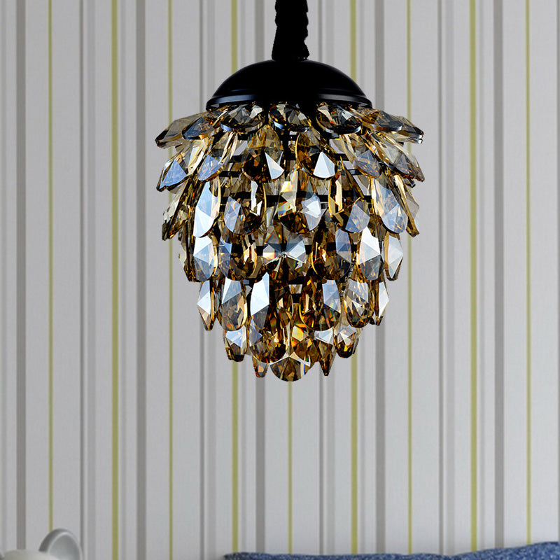 Taavita Black/Gold Crystal Ceiling Pendant Light Modern Style 2 Lights Chandelier