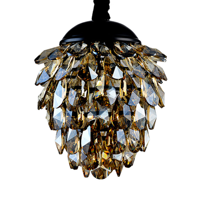 Taavita Black/Gold Crystal Ceiling Pendant Light Modern Style 2 Lights Chandelier