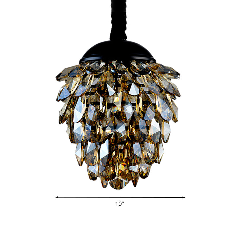 Taavita Black/Gold Crystal Ceiling Pendant Light Modern Style 2 Lights Chandelier