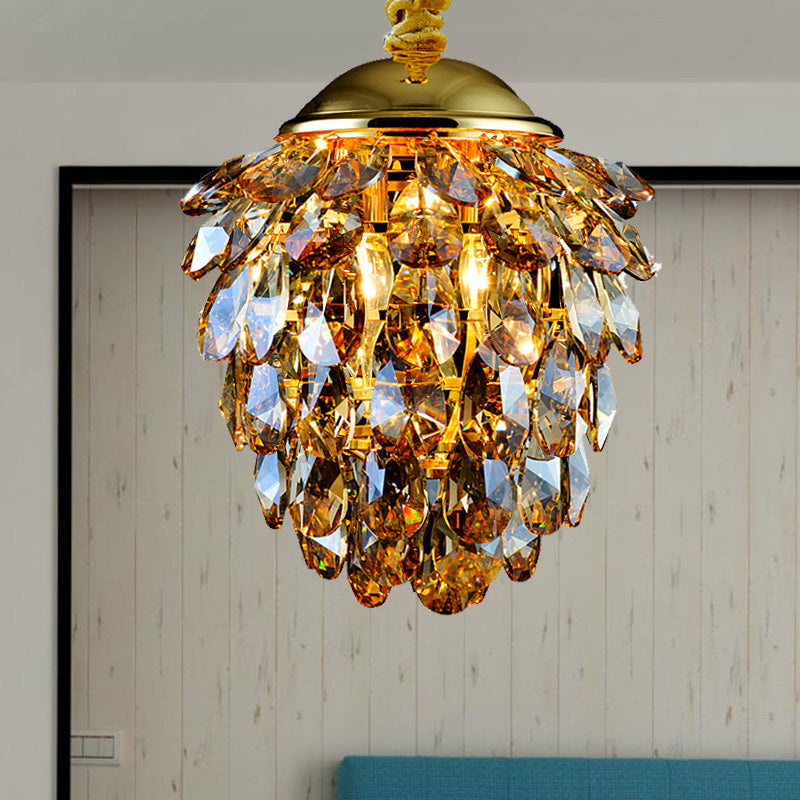 Taavita Black/Gold Crystal Ceiling Pendant Light Modern Style 2 Lights Chandelier