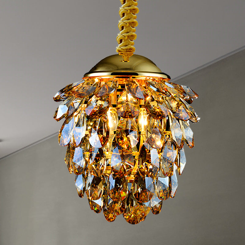 Taavita Black/Gold Crystal Ceiling Pendant Light Modern Style 2 Lights Chandelier