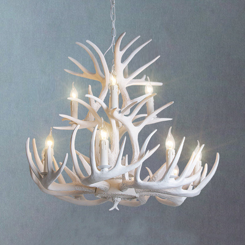 Taavita Antler Chandelier Light Rustic Resin 21.5" / 25.5" / 27.5" Wide - 9 12 Lights