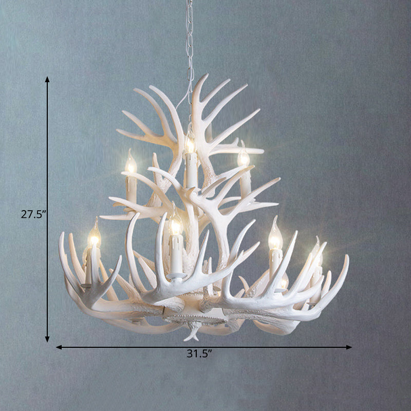 Taavita Antler Chandelier Light Rustic Resin 21.5" / 25.5" / 27.5" Wide - 9 12 Lights