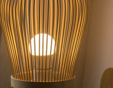 Taavita handwoven round wall lamp made of bamboo with 1 light lampshade