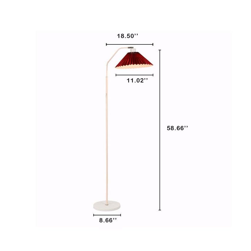 Minimalistic 1-light floor lamp with folded fabric shade