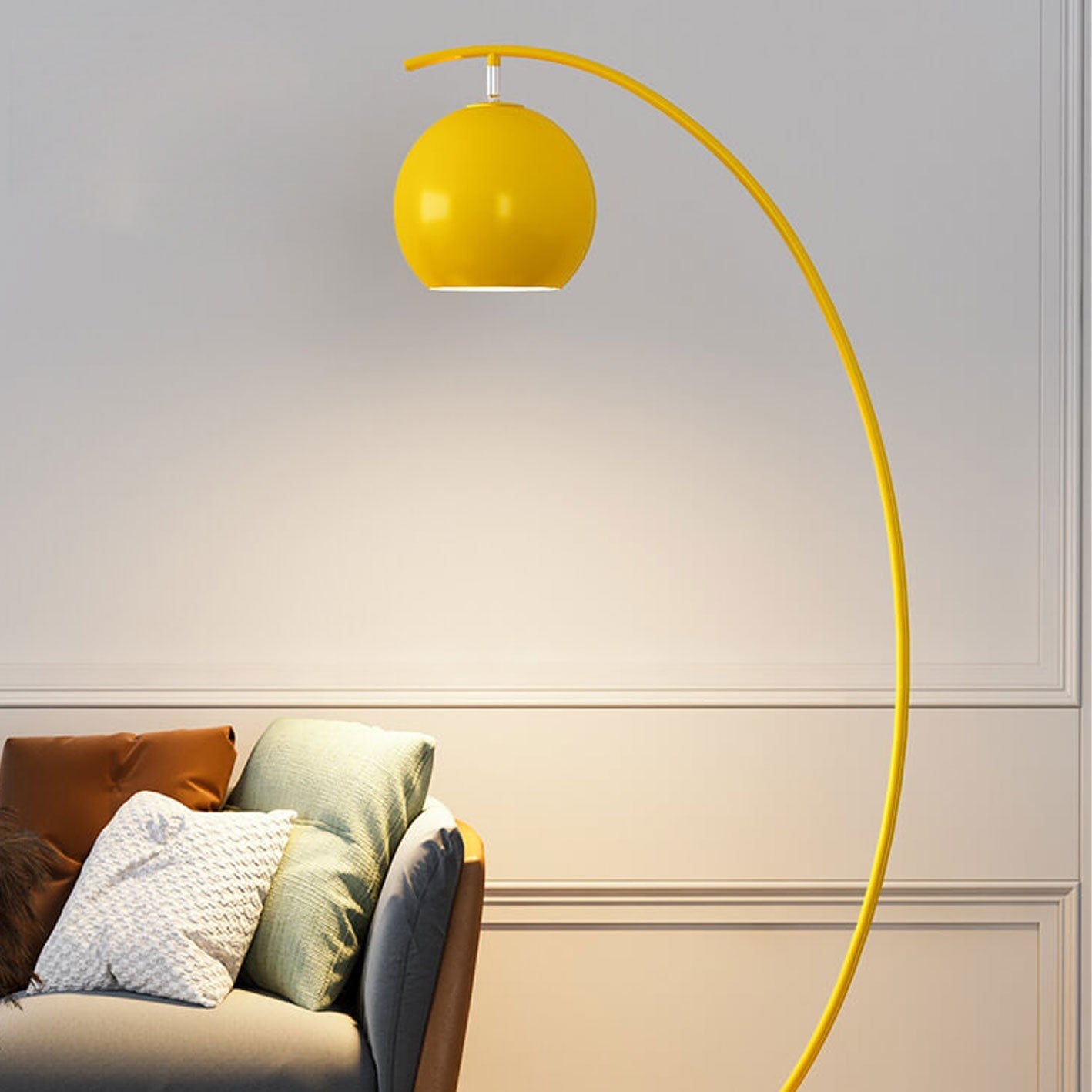 Taavita, minimalistic, curved dome floor lamp with 1 light