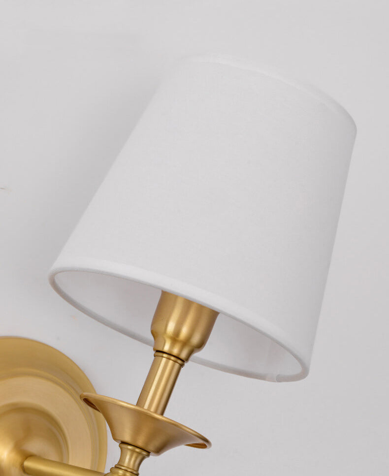 Taavita Modern Brass Fabric Shade 1/2 Light Wall Lamp