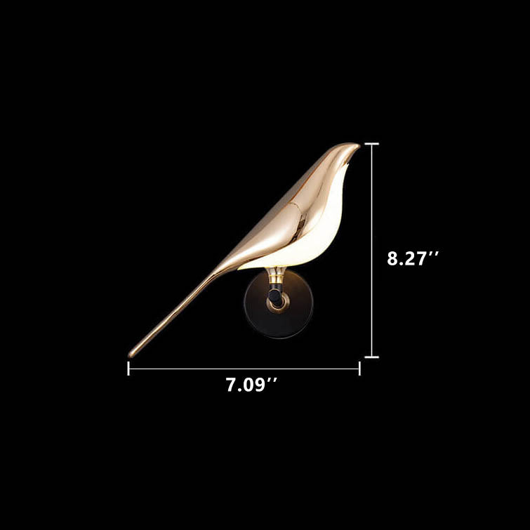 Modern Creative Bird 1/2 Light LED Rotatable Wall Lamp in Gold or Black