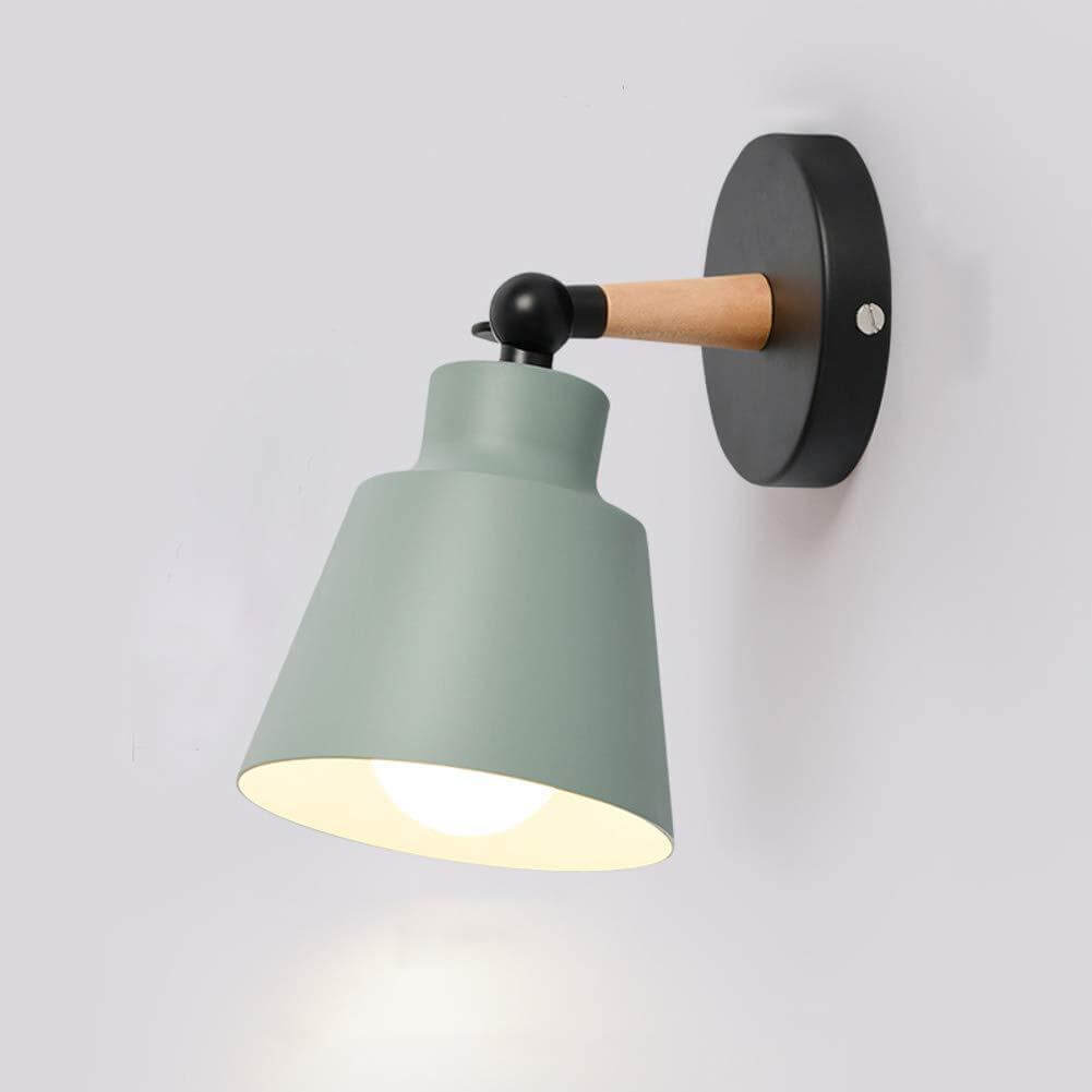 Taavita Simple Macaron Color Solid Wood 1-Light Wall Lamp