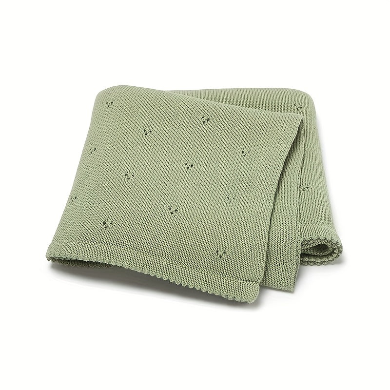 Taavita Knitted Blanket – Solid Color & Breathable – Perfect for Strollers & Gifts