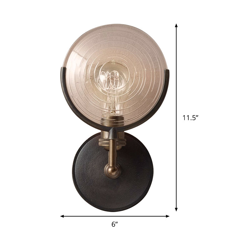 Taavita traditional metal wall sconce 11.5"/24" wide 1 head black wall lamp fixture with round frosted glass - decor