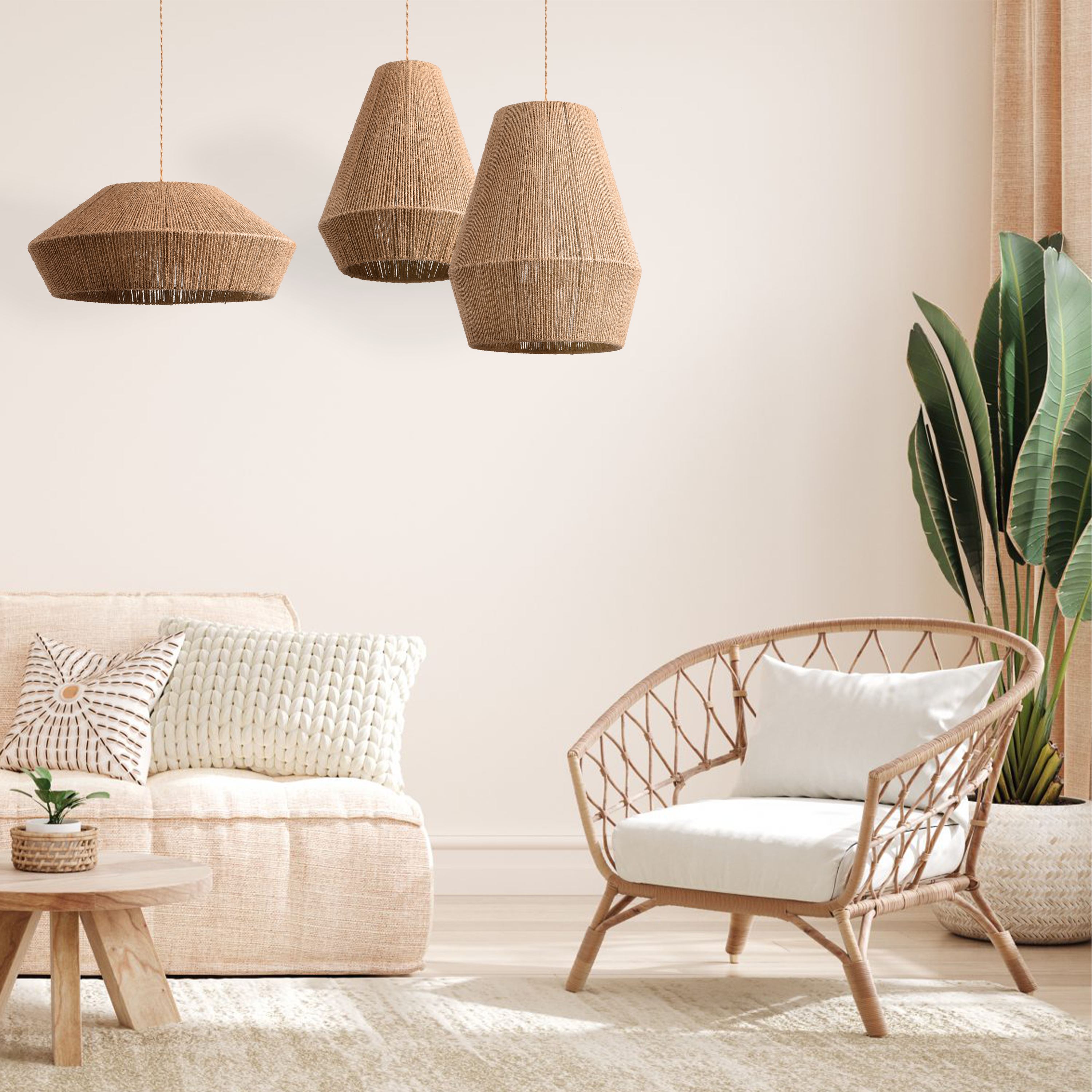 Taavita Pendant Light Made of Braided Rope