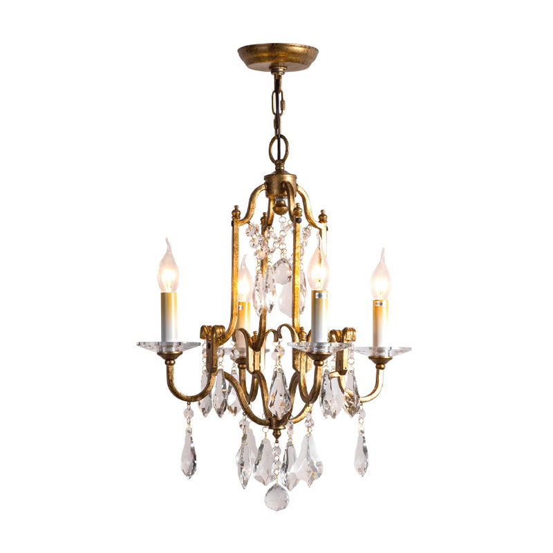 Taavita Antique Brass Chandelier Candlestick 4/6/9 Lights Rustic-Style Suspension Pendant Light