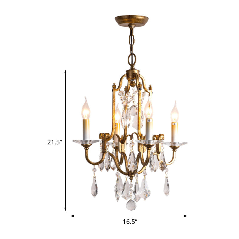 Taavita Antique Brass Chandelier Candlestick 4/6/9 Lights Rustic-Style Suspension Pendant Light