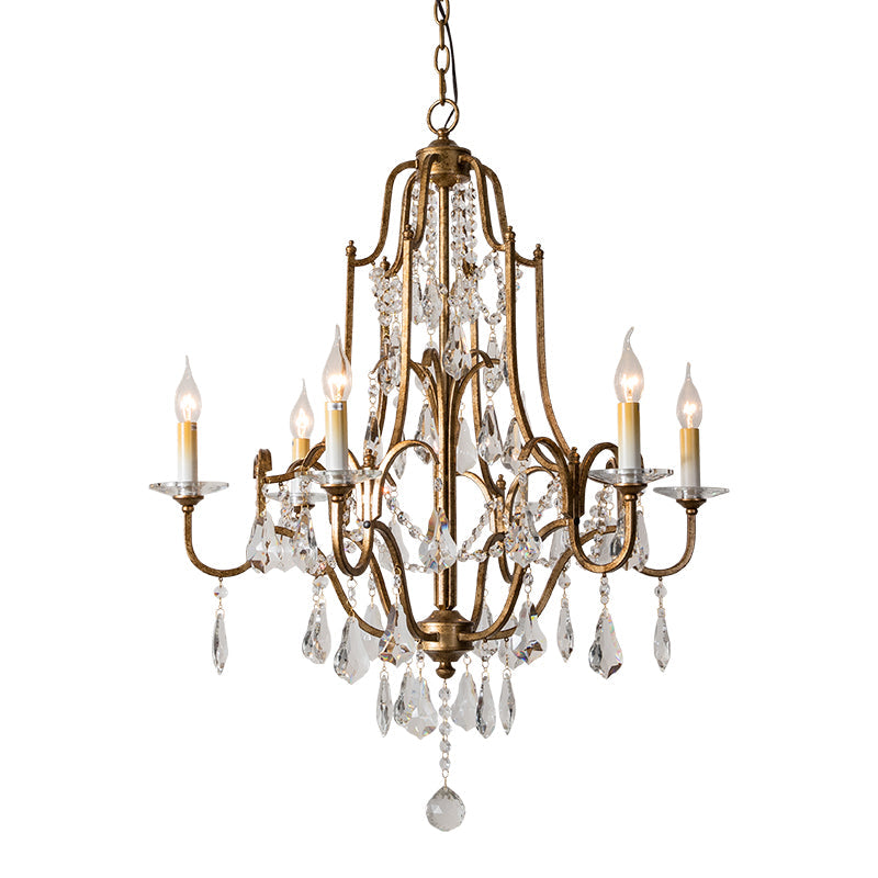 Taavita Antique Brass Chandelier Candlestick 4/6/9 Lights Rustic-Style Suspension Pendant Light