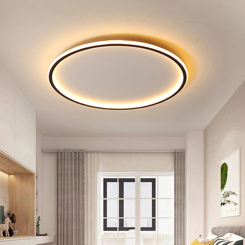 Taavita Style Disc - LED Flush Mount Ceiling Light 16"/19.5"/23.5" Wide Black Aluminum Lamp with Warm/White Light and Remote Control Seamless Dimming