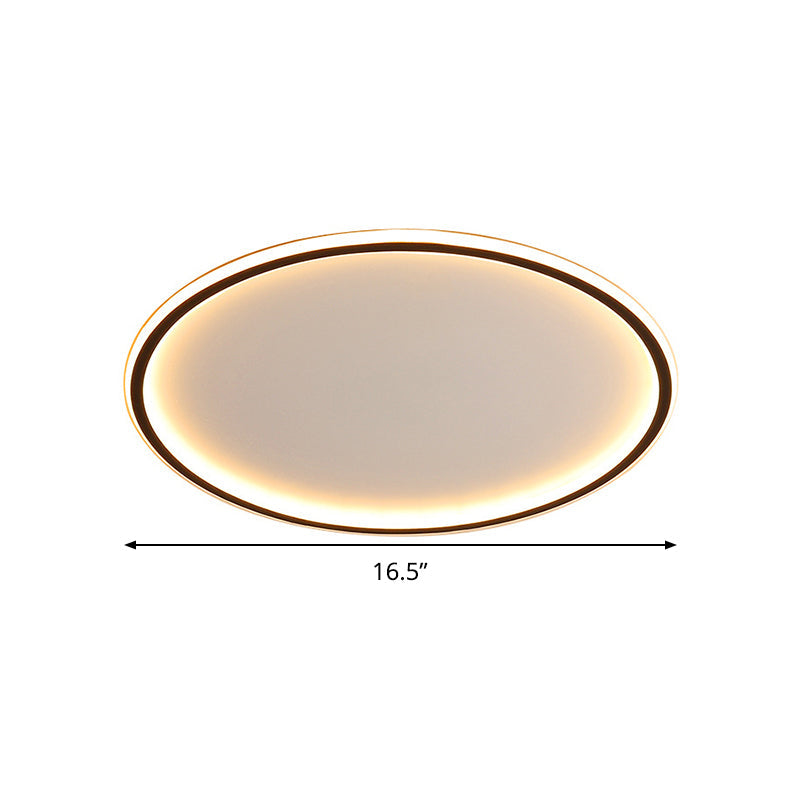 Taavita Style Disc - LED Flush Mount Ceiling Light 16"/19.5"/23.5" Wide Black Aluminum Lamp with Warm/White Light and Remote Control Seamless Dimming