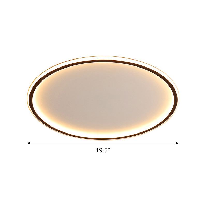 Taavita Style Disc - LED Flush Mount Ceiling Light 16"/19.5"/23.5" Wide Black Aluminum Lamp with Warm/White Light and Remote Control Seamless Dimming