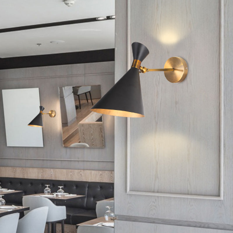 Taavita Restaurant Wall Lamp Modern Black/White - Wall Mount with Metal Shade