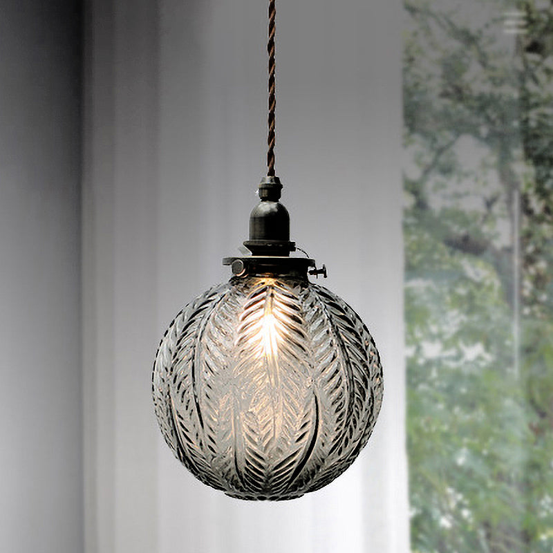 Global Taavita Pendant Light 1-Head Lamp Kit with Spring Design 1-Head/Rauchgrau Glass Hanging Lamp