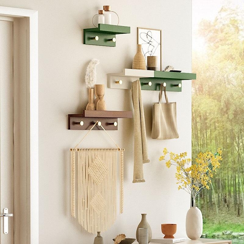 Taavita Wall Storage Shelf with Gold Hooks - Multi-Functional Storage Solution for Home