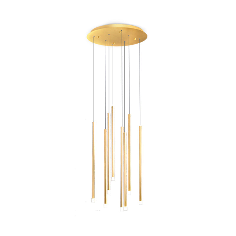 Taavita Slim Tube Pendant Light 8/12 LED Lamps Acrylic - Multi - Ceiling Lamp in Black/Gold for Stairs