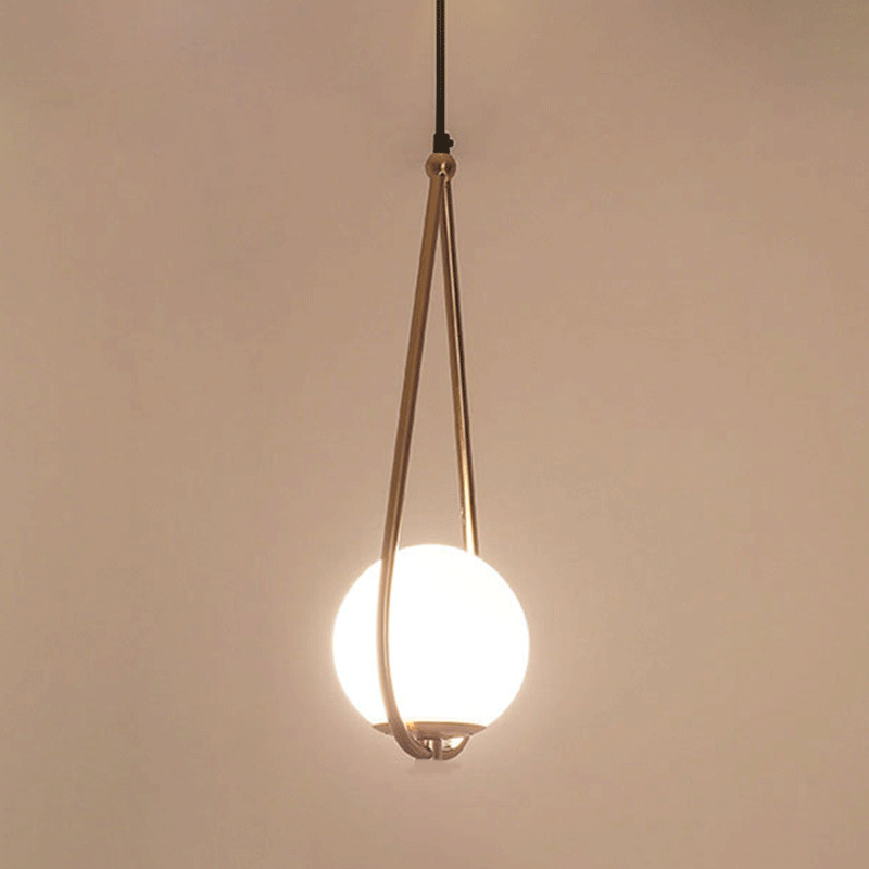 Taavita Tear Drop Ceiling Light Minimalism 1 Bulb Brass Finish - Drop - Pendant with Cream Glass Shade