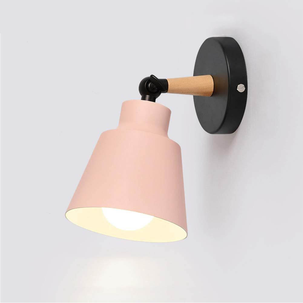 Taavita Simple Macaron Color Solid Wood 1-Light Wall Lamp