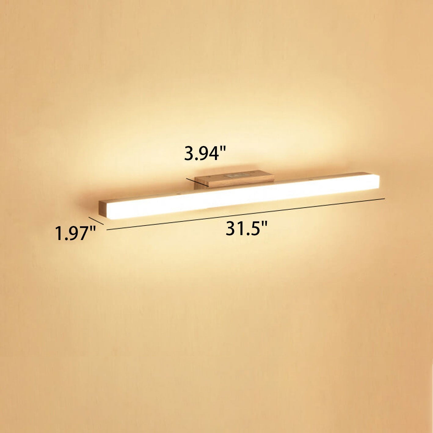 Taavita Minimalist Wooden Long Strip Vanity Light LED Wall Lamp