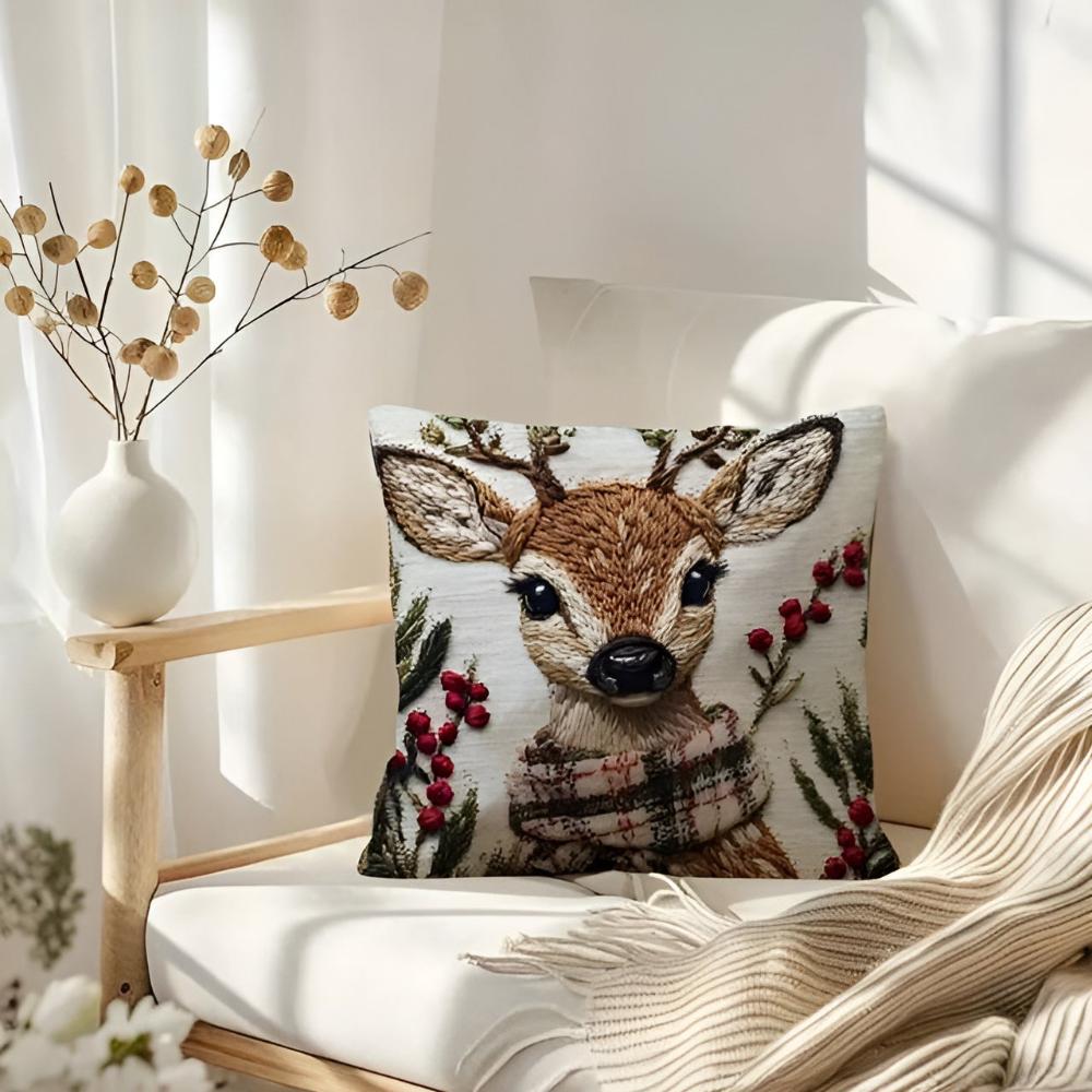 Taavita Christmas Reindeer Decorative Cushion Cover