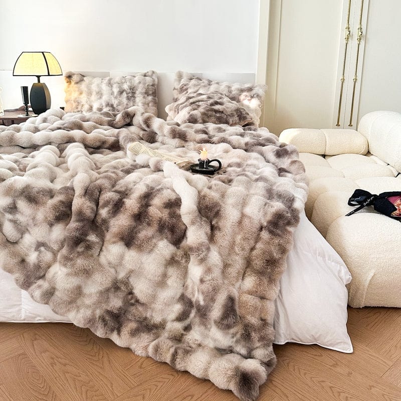 Soft Faux Fur Blanket with Batik Pattern – Taavita for Home