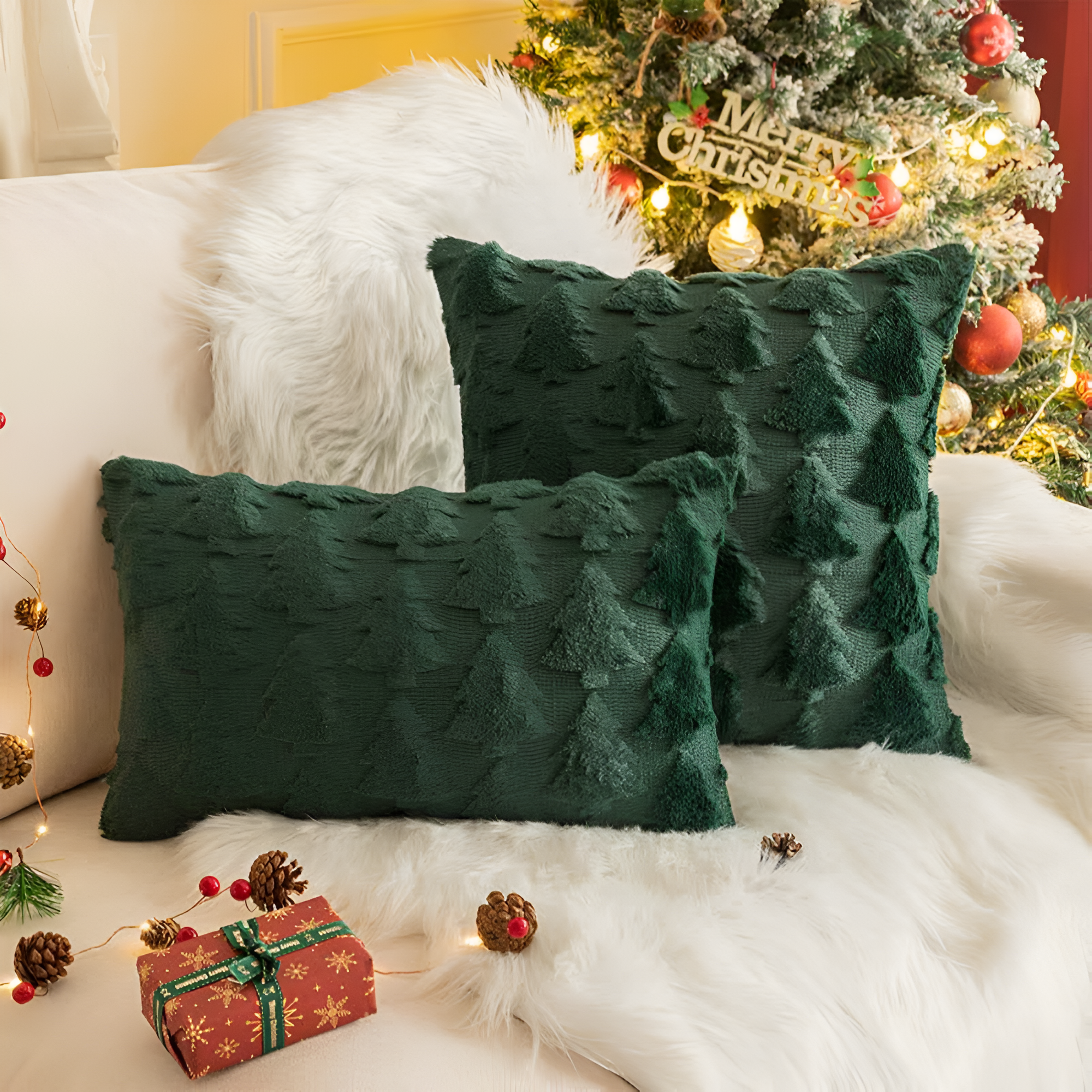 Taavita Christmas Tree Pillowcase Cover