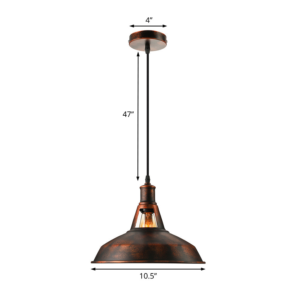 Taavita - Pendant Light with Barn Shade, 1 Bulb Style - Hanging Lamp with Adjustable Cable, 10.5"/12"/15" Width