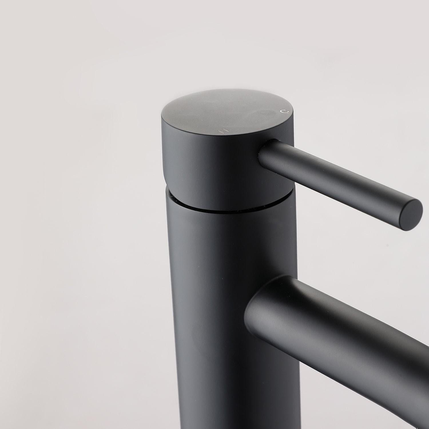 Taavita Matte Black Cold Water Single Faucets with Modern Design for Sink Installation