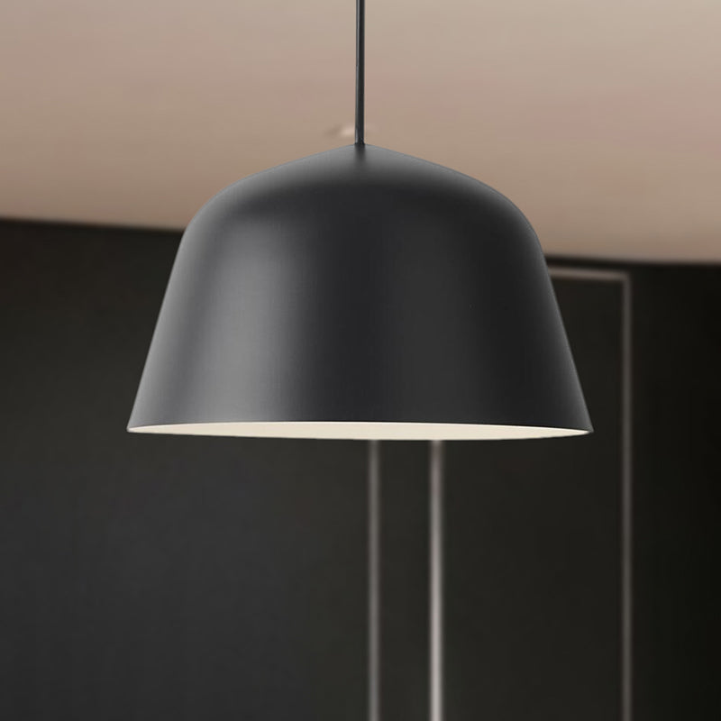 Taavita Style Dome Shade Hanging Ceiling Light 10"/16" Dia Metal Pendant Lamp in Black/Green for Bedroom - 1 Light