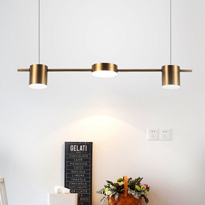 Taavita Aluminium Island Pendant Modern Simple 3/5-Head Ceiling Light Black/Gold in Warm/White Light