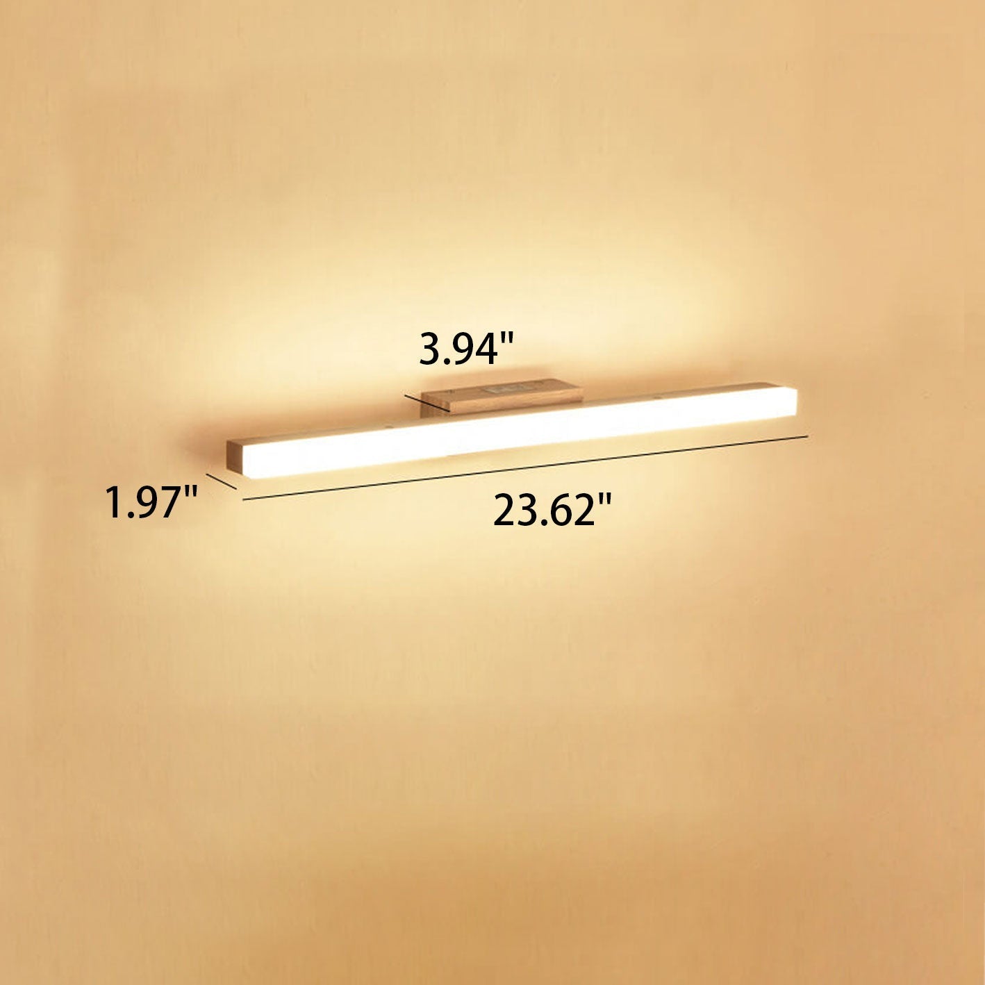 Taavita Minimalist Wooden Long Strip Vanity Light LED Wall Lamp