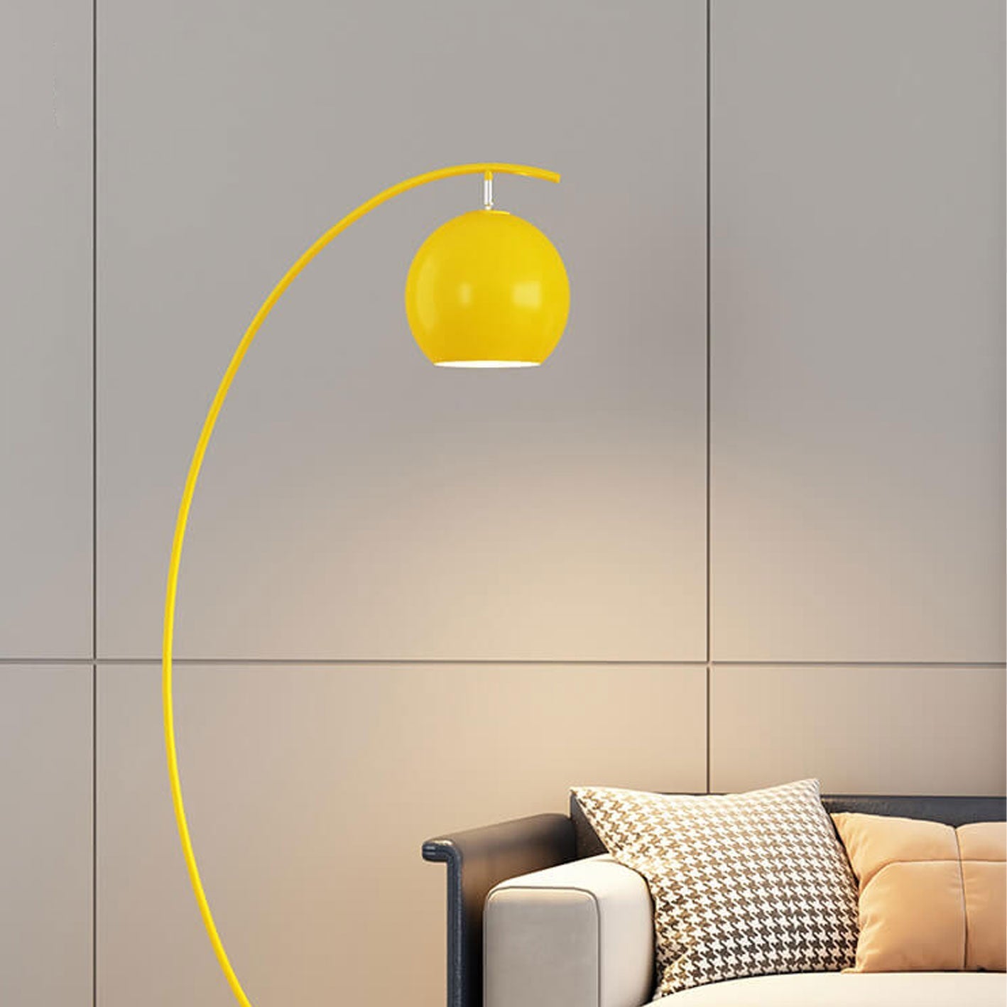 Taavita, minimalistic, curved dome floor lamp with 1 light