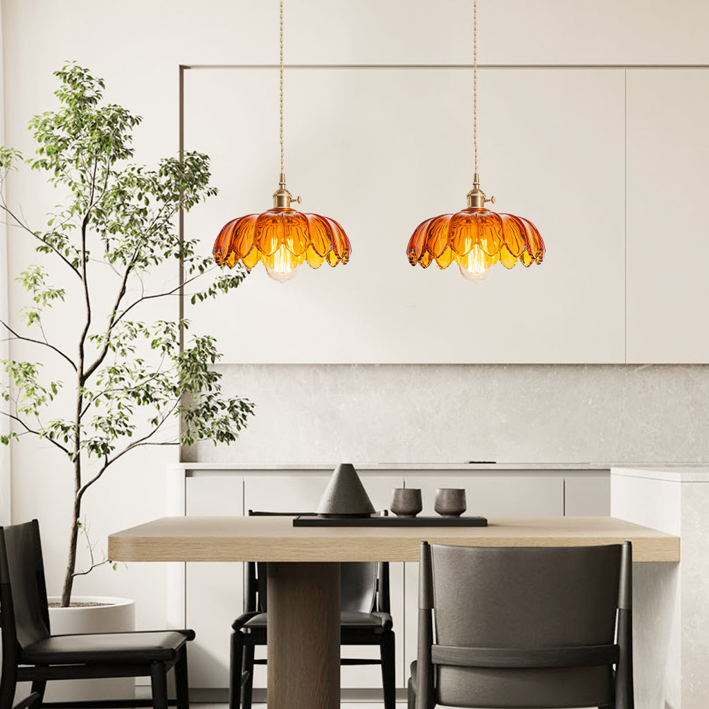 Taavita Rustic Tulip Glass Pendant Light