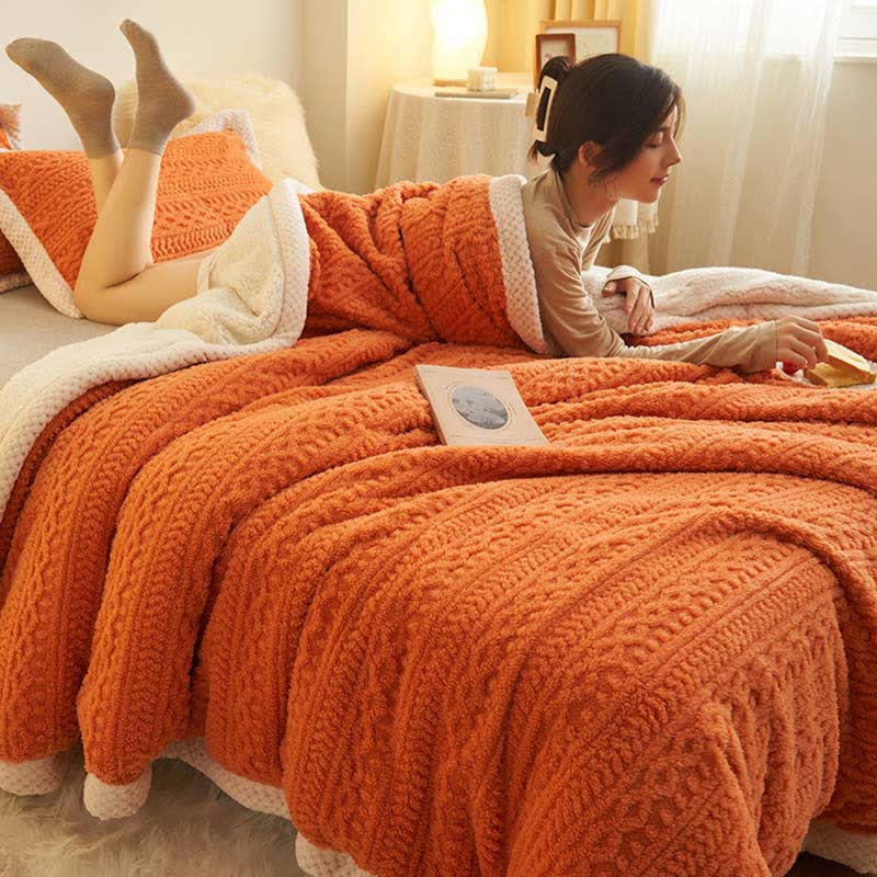 Taavita Double Jacquard Fleece Throw Blanket