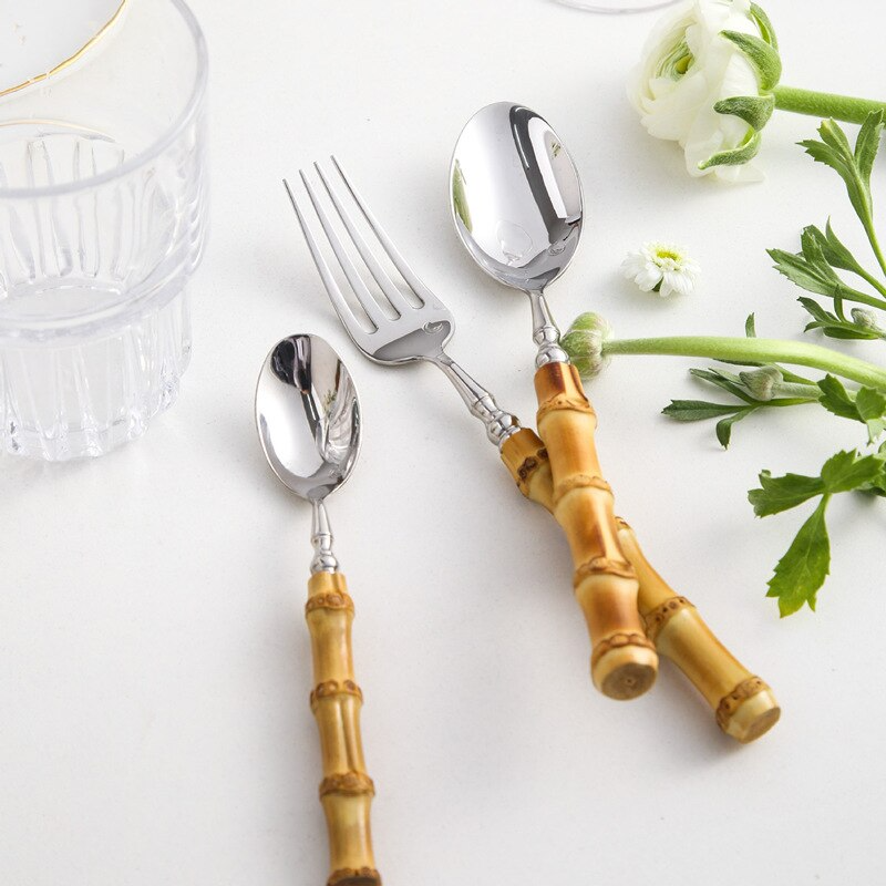 Taavita Eco-Friendly Natural Bamboo Cutlery Set