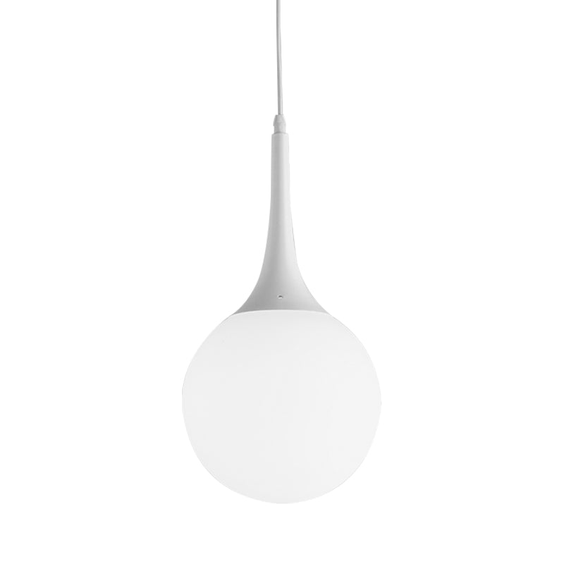 Taavita Ceiling Light made of white glass with globe pendant, 1 light, 12"/14"/16" width, hanging