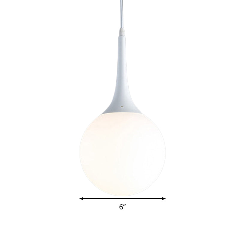 Taavita Ceiling Light made of white glass with globe pendant, 1 light, 12"/14"/16" width, hanging